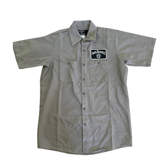 Jack Daniel’s - Men's No. 7 Short Sleeve Button Down Shirt in Gray - Picture 1 of 3